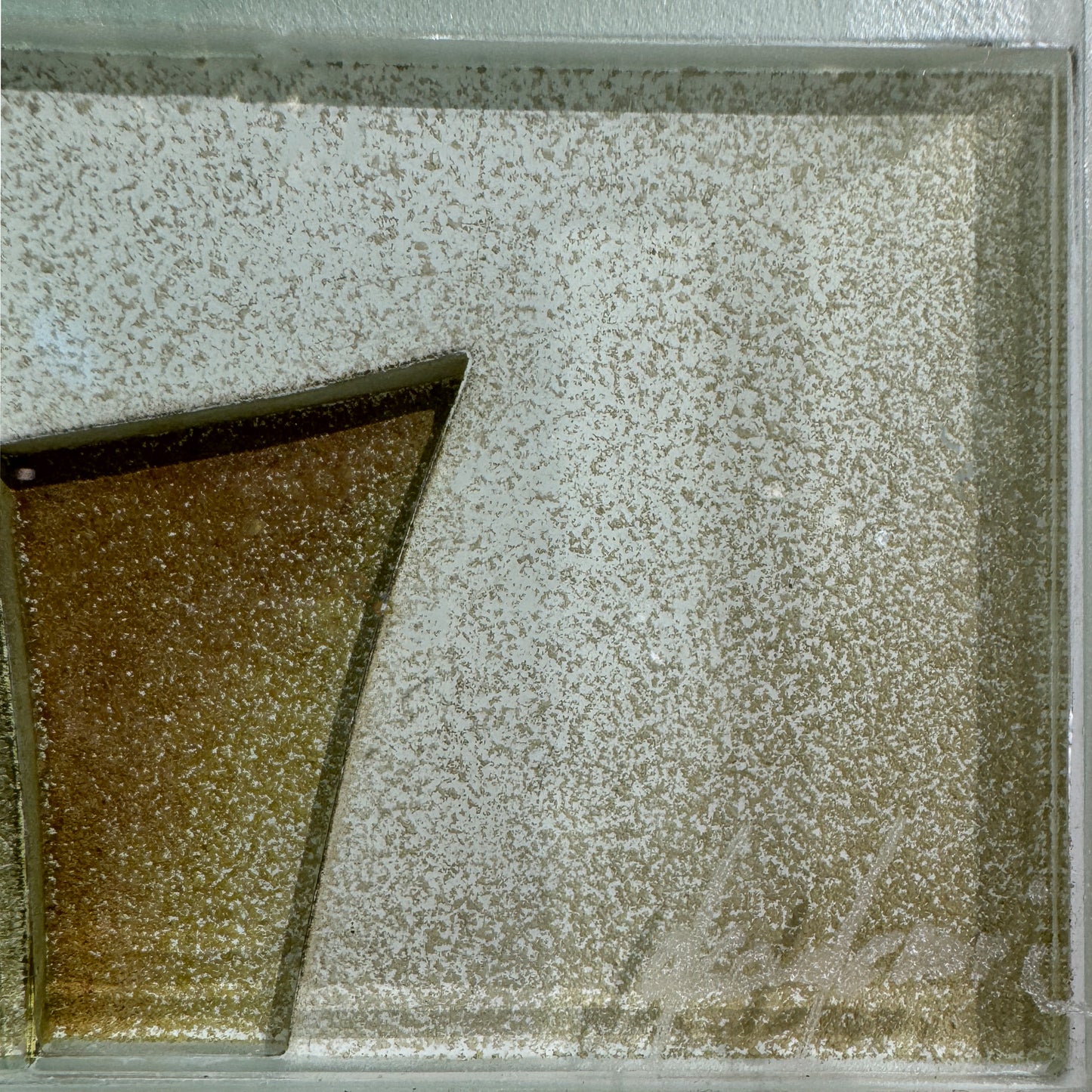 Kaori Okano/Untitled (Green &Brown) /glass artwork/h150 × w150 ×d37(mm)