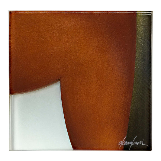 Kaori Okano/Untitled (Red & Brown) /glass artwork/h150 × w150 ×d30(mm)