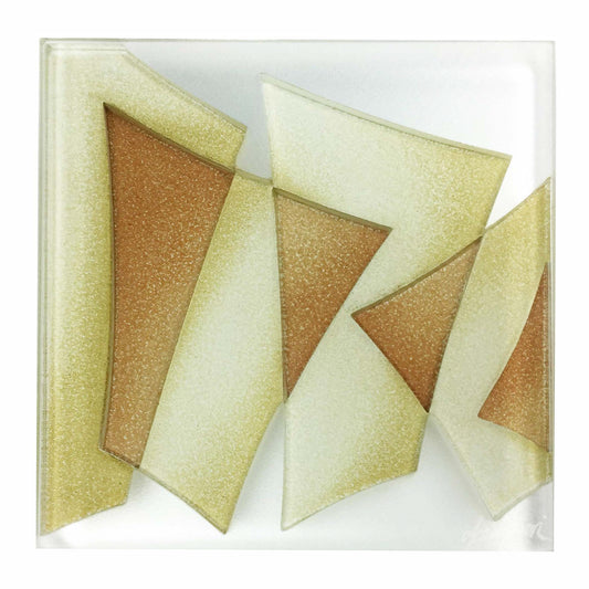 Kaori Okano/Untitled (Light Reddish Brown) /glass artwork/h150 × w150 ×d35(mm)