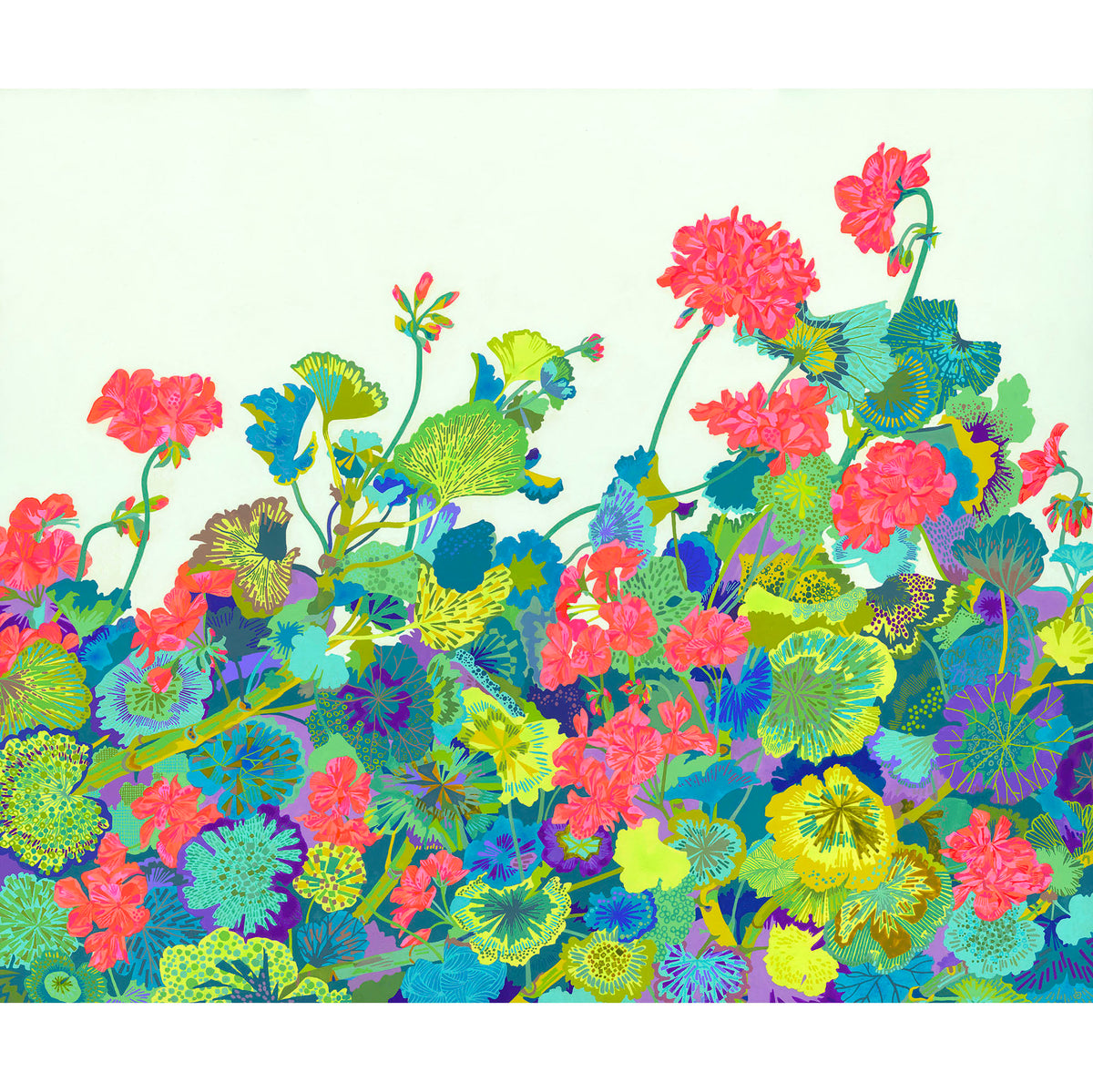 栗原由子『ゼラニウム』ジークレー版画 ( Edition No. & サイン入り)（シートのみ）