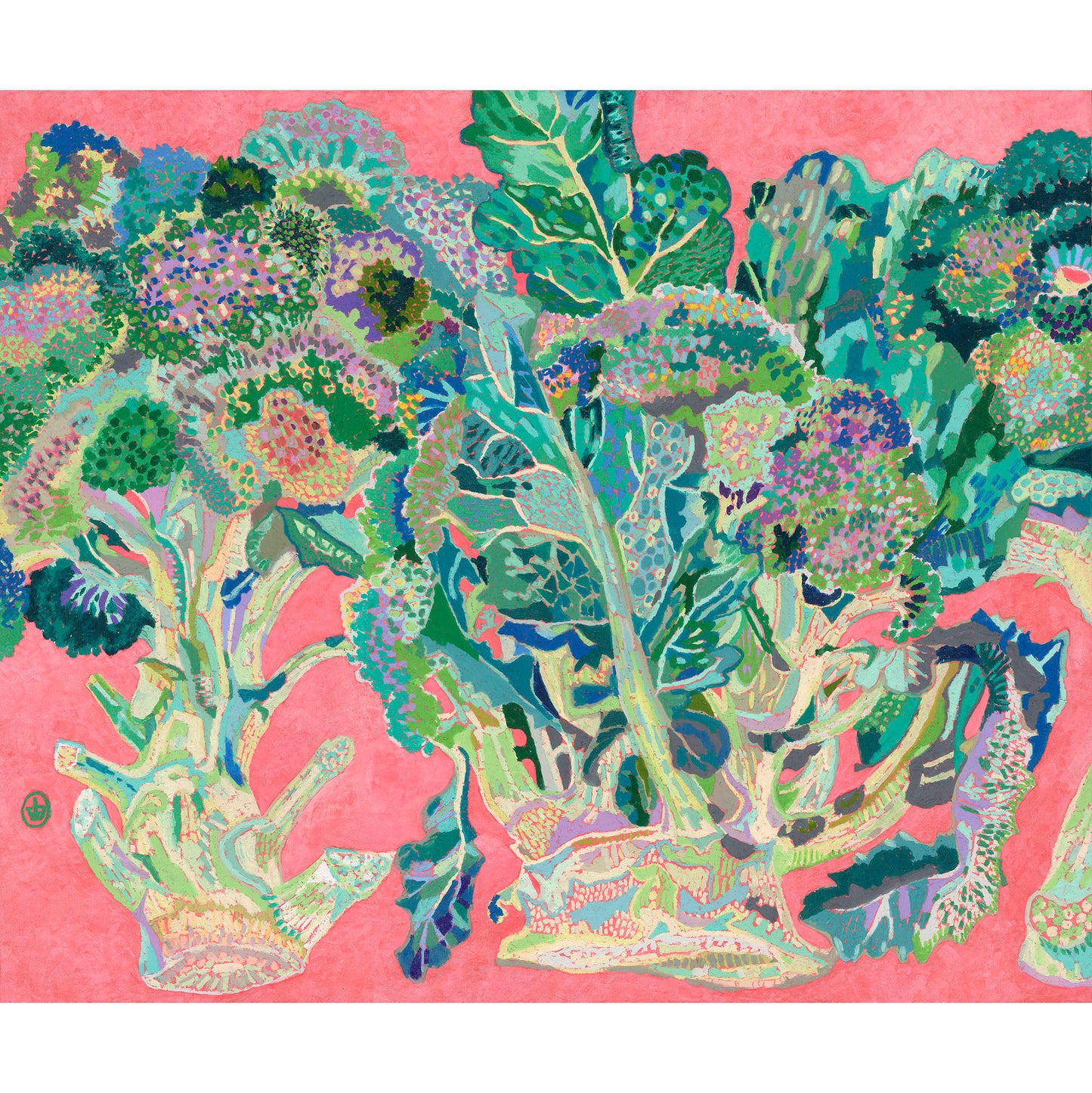 Yuko Kurihara "Broccoli Mountain" Giclee print ( Edition No. & 
signature)（size：small）(framed)