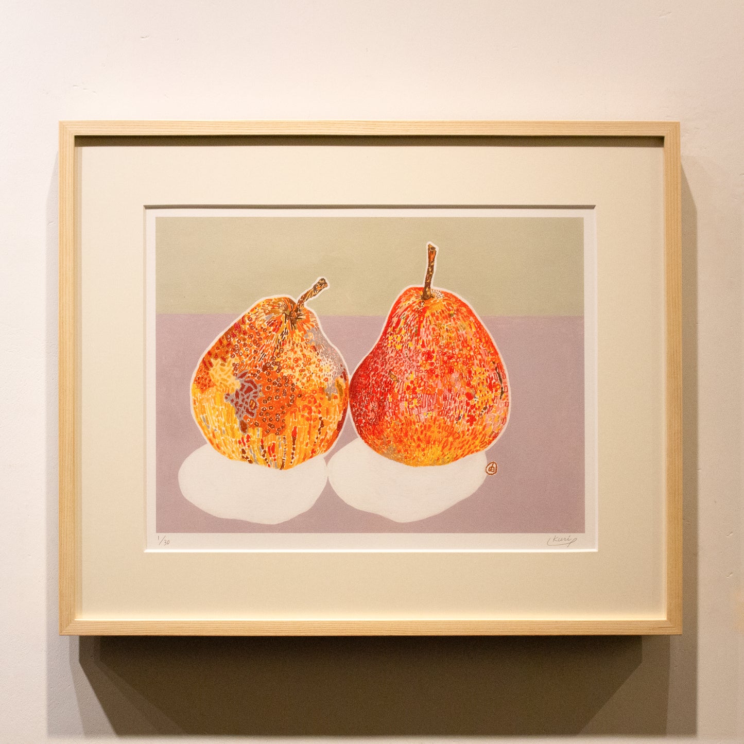 Yuko Kurihara『Maple Red』Giclee print (Edition No. & signature)（Size:big）（framed）